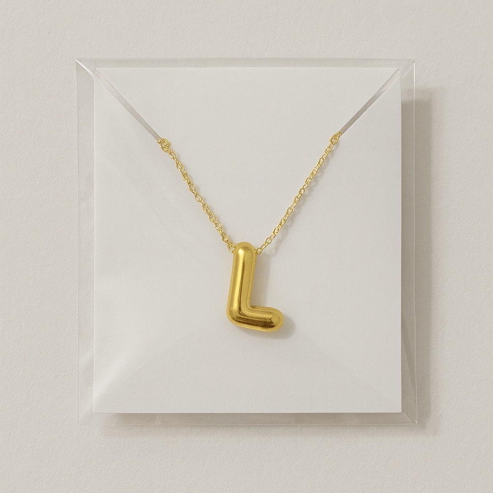 Initial necklaces made of stainless steel with 14k gold plating